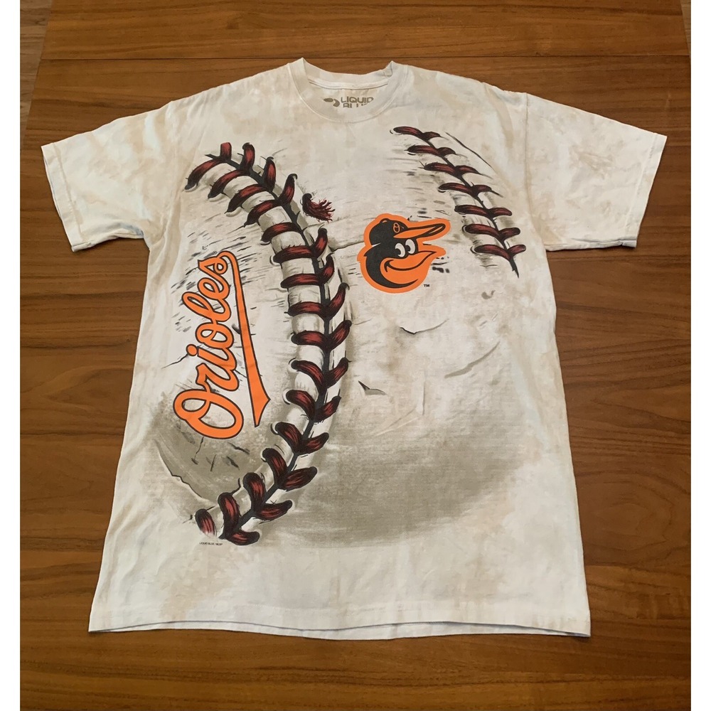 Baltimore Orioles Liquid Blue Hardball Tie-Dye T-Shirt Mens L Big Baseball MLB